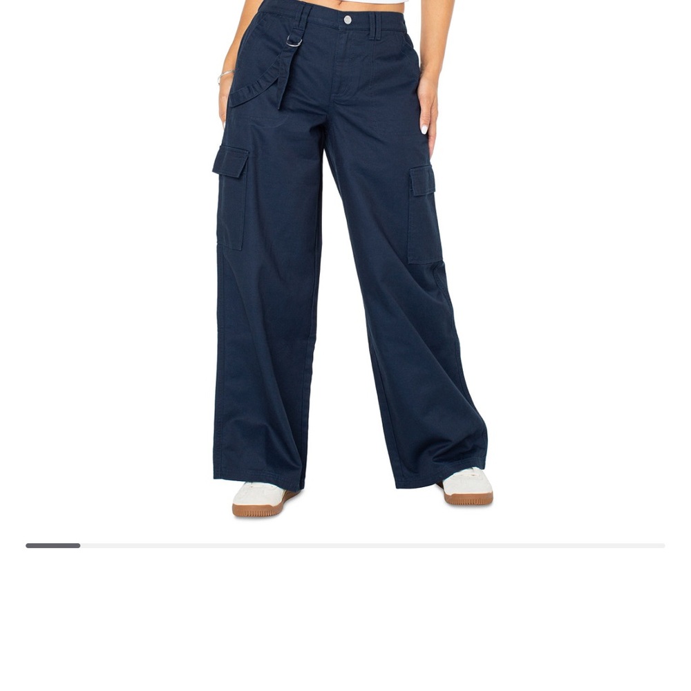 Celebrity Pink Navy Wide Leg Cargo Pants